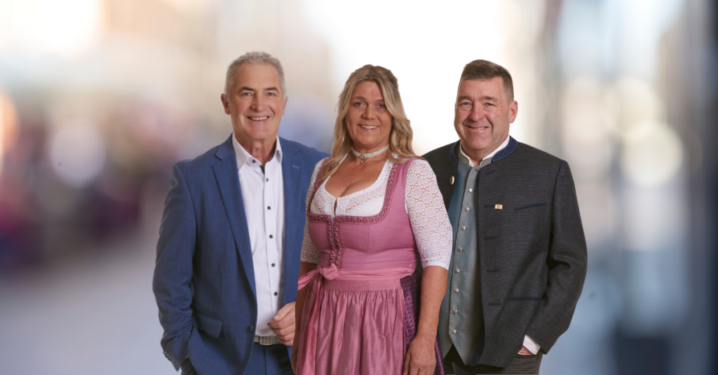 Freie Wähler Landkreis Rosenheim Kreisverband mit Sepp Hofer, Josef Lausch und Barbara Stein